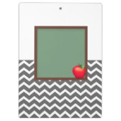 Leraren Gray Chevron Chalkboard Klembord (Achterkant)