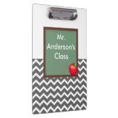 Leraren Gray Chevron Chalkboard Klembord (Rechts)