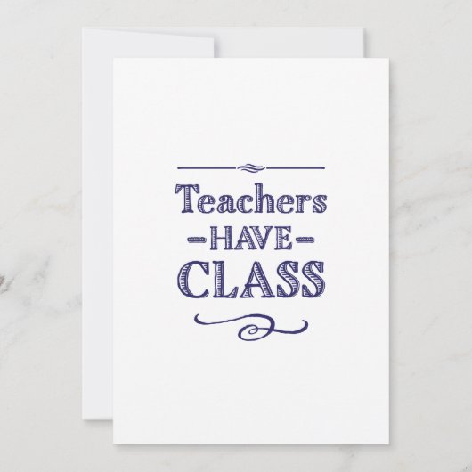 Leraren hebben les blauw en wit kaart (Achterkant)