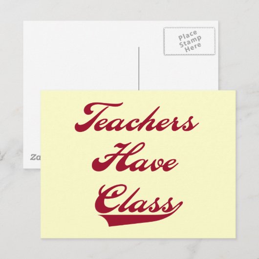 Leraren hebben roodhemden en cadeautjes van klasse briefkaart (Voorkant / Achterkant)