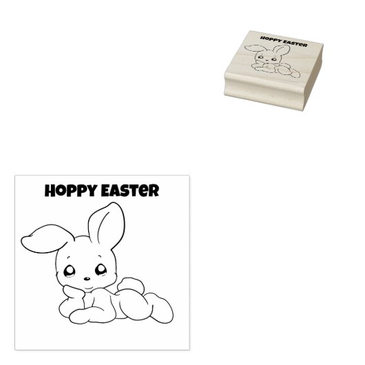 Leraren Hoppy Pasen Rubberstempel (Gestempeld)