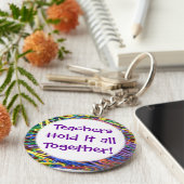 Leraren houden het samen in Paperclips Sleutelhanger (Zijkant)