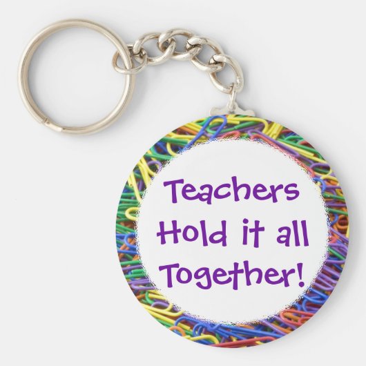 Leraren houden het samen in Paperclips Sleutelhanger (Voorkant)