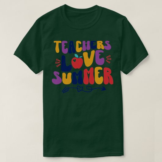 Leraren houden van zomer t-shirt (Design voorkant)