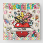 Leraren: inspireren, groeien, harten, geesten vierkante klok (Voorkant)