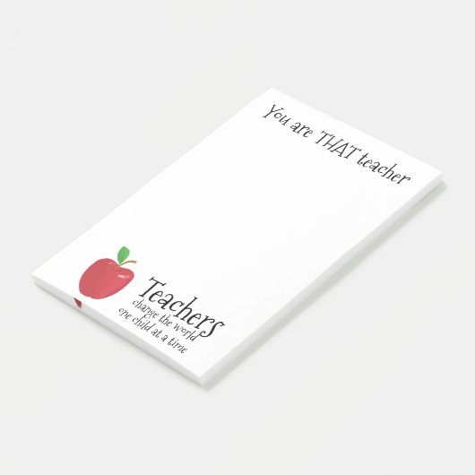 Leraren inspirerend citeren rode appel dank u post-it® notes (Schuin)