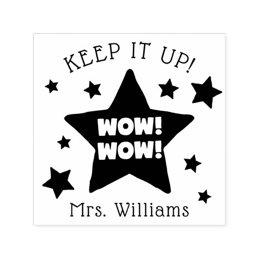 Leraren Inspirerend Stempel Wow Keep it up (Design)