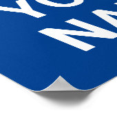 Leraren Jouw naam Aangepaste tekstkiezer Blauw Poster (Hoek)