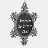 Leraren klasse Chalkboard Design Cadeauidee Tin Sneeuwvlok Ornament (Links)