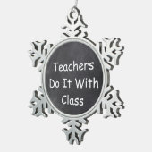 Leraren klasse Chalkboard Design Cadeauidee Tin Sneeuwvlok Ornament (Rechts)