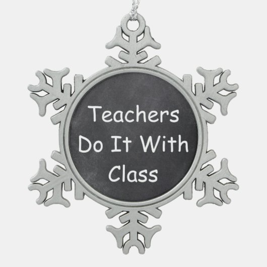 Leraren klasse Chalkboard Design Cadeauidee Tin Sneeuwvlok Ornament (Voorkant)