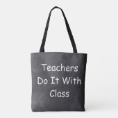 Leraren klasse Chalkboard Design Cadeauidee Tote Bag (Achterkant)