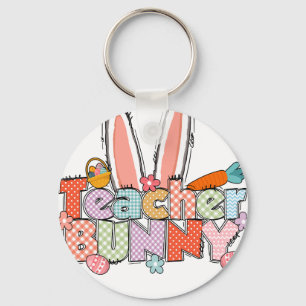 leraren konijn, retro, vintage sleutelhanger