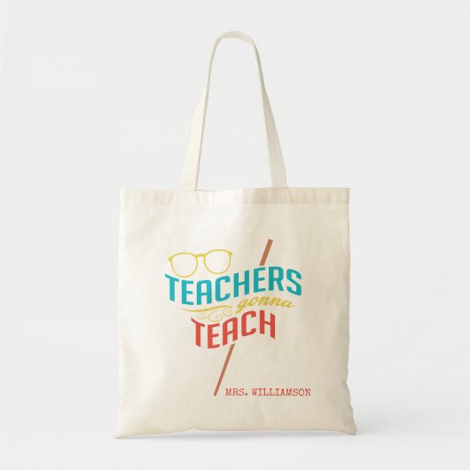 Leraren krijgen een persoonlijke titel tote bag (Voorkant)
