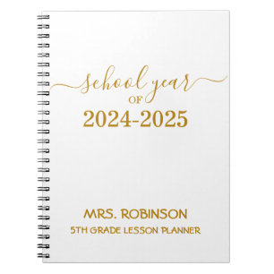 Leraren Lesson Planner Gold Script Gift Notitieboek