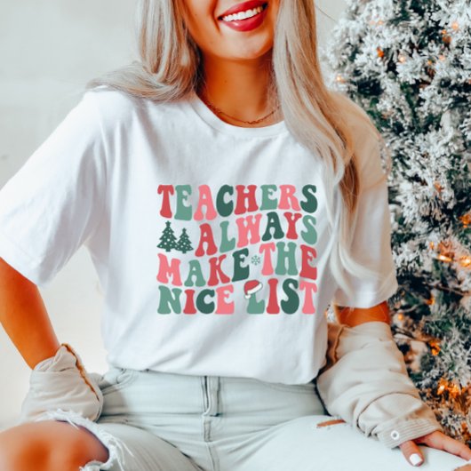 Leraren leuke kerstlijst t-shirt