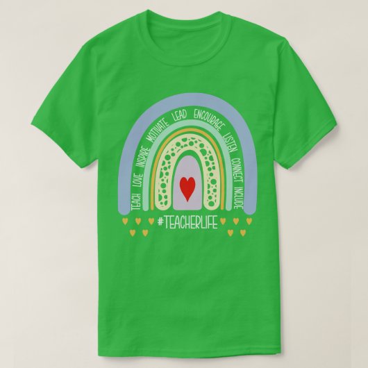 Leraren Leven Rainbow T-shirt (Design voorkant)