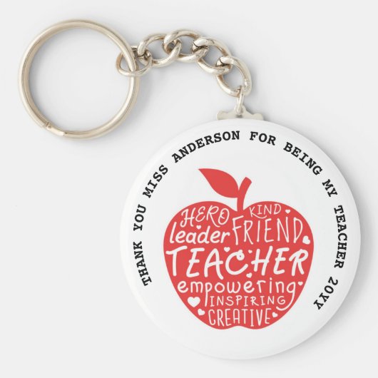 LERAREN LIEFDE INSPIREERT Persoonlijk cadeau onder Sleutelhanger (Voorkant)