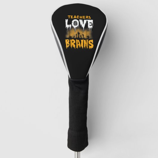 Leraren Love Brains Halloween Golfheadcover (Voorkant)