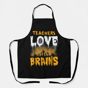 Leraren Love Brains Halloween Schort