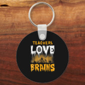 Leraren Love Brains Halloween Sleutelhanger (Voorkant)