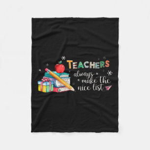 Leraren maken altijd de leuke lijst met kerst Kers Fleece Deken