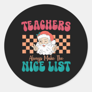 Leraren maken altijd de prettige kersttraining ronde sticker