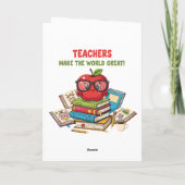 "Leraren maken de wereld geweldig" Cute Apple Kaart (Achterkant)