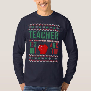 Leraren met een lelijke kerstkeuken t-shirt