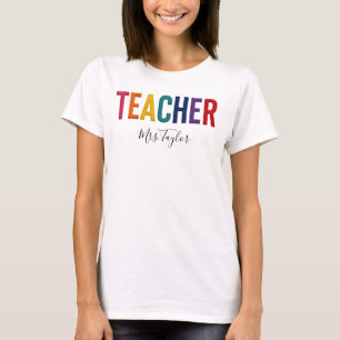 Leraren met naam terug naar school T-shirt