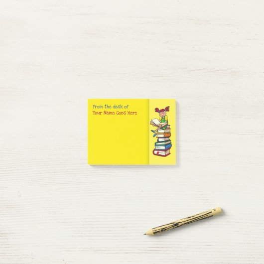 Leraren naam desk note organisator boeken meisje p (Op bureau)