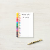 Leraren noemen de oudste kleurpotloden ooit post-it® notes (Op bureau)