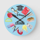 Leraren Onderwerp Professor Klaslokaal Modern Ronde Klok (Voorkant)
