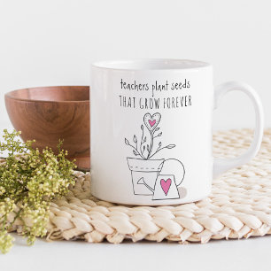 Leraren Plant Seeds Quote Schattigee Doodle Custom Koffiemok
