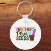 Leraren Plant Zaaigoed Colorful Round Sleutelhange Sleutelhanger (Voorkant)