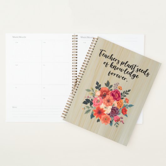 Leraren planten voor altijd zaden van kennis planner (Display)