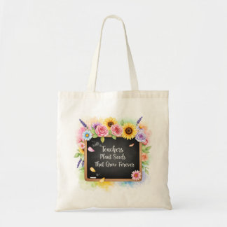 Leraren Planten zaadjes die voor altijd schoolbord Tote Bag