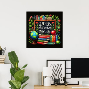 Leraren planten zaden vriendelijkheid woordkunst poster