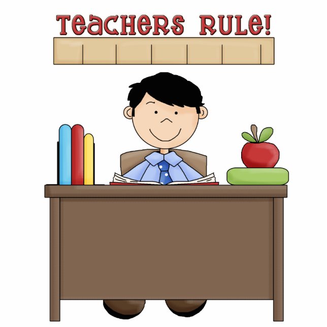 Leraren Regel sculptuur Staand Fotobeeldje (Voorkant)