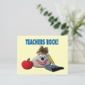 Leraren Rock! Gele briefkaart (Staand voorkant)