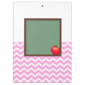 Leraren Roze Chevron Chalkboard Klembord (Achterkant)