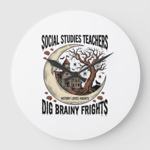 Leraren sociaal onderwijs T-shirt Griezelig Brein Grote Klok