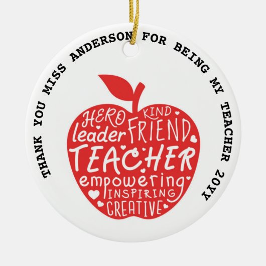 LERAREN SPREUKEN CITATEN Gepersonaliseerd Geschenk Keramisch Ornament (Voorkant)