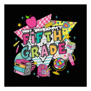 Leraren Studenten Retro 90s Terug naar school Perfect Poster
