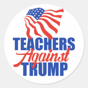 Leraren tegen Trump 2024 Politieke verkiezingen Ronde Sticker