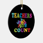 Leraren tellen Kerstmis Keramisch Ornament (Rechts)