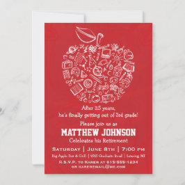 Leraren Uitnodiging Apple-Partij - Rood