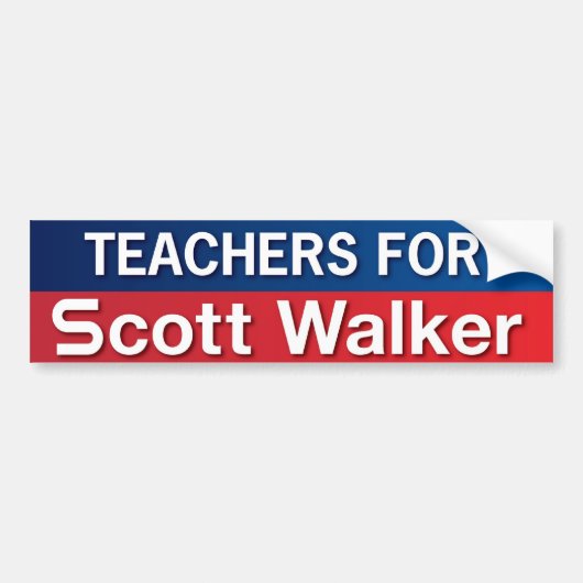 Leraren van Scott Walker Bumpersticker (Voorkant)