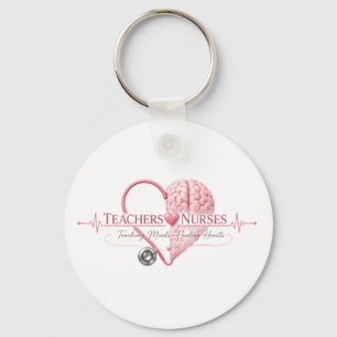 Leraren Verpleegkundigen Hart Hersenen Roze Ontwer Sleutelhanger