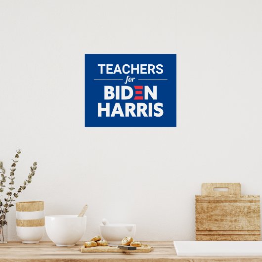 Leraren voor Biden Harris Custom Text Blue Poster (Keuken)